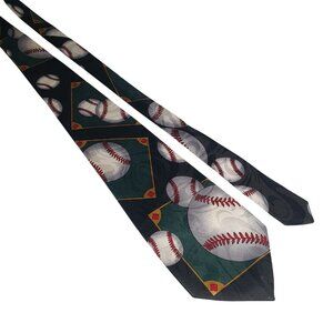 Unbranded Baseball Necktie Men Novelty 56" x 4" Multicolor Sports Fan Coach Gift